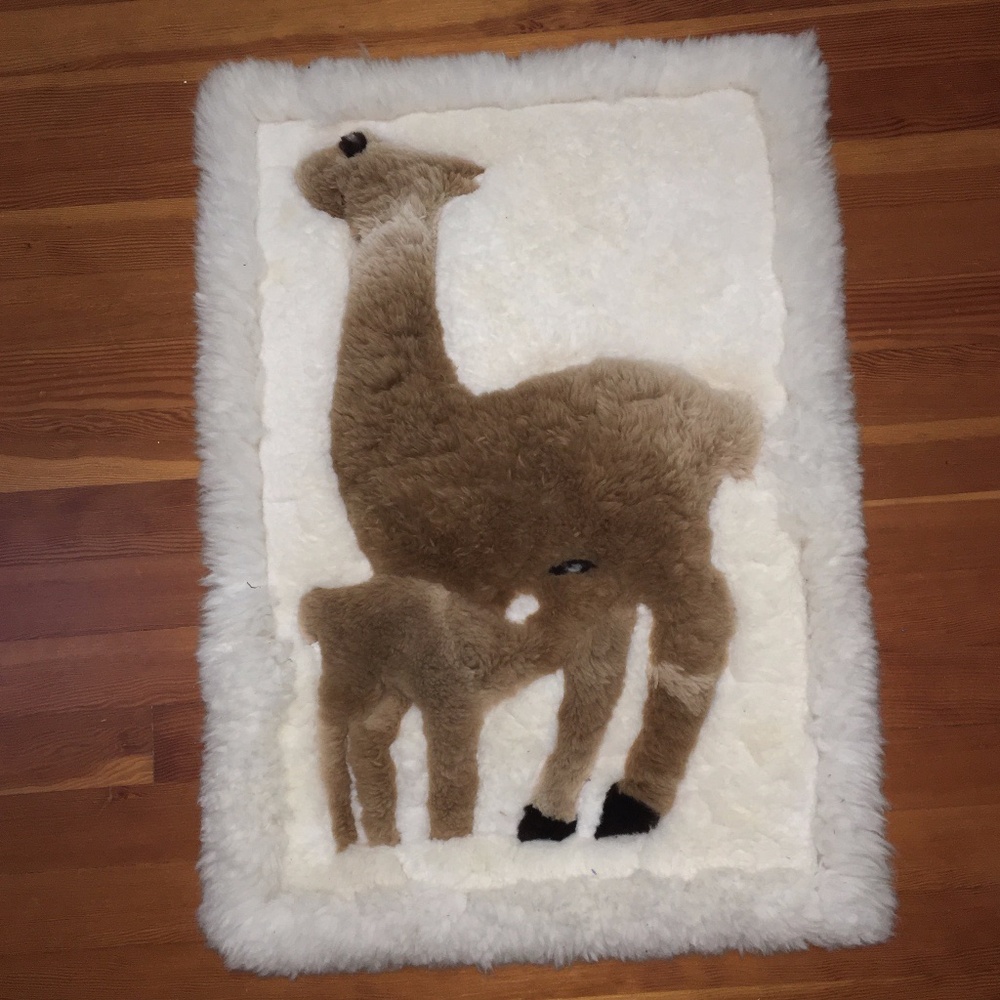 Vintage Handmade Parisian Alpaca Rug